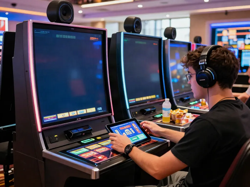 Exciting online gaming experience at https://da88z.net/ with a player enjoying vibrant slot machines.