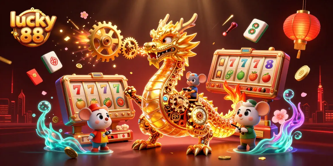 Experience thrilling gameplay with lucky 88 slot, featuring a majestic dragon and vibrant casino elements.