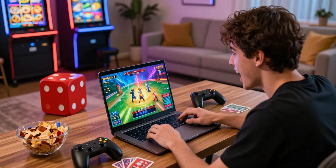 Engaged player enjoying vibrant online games on 79club platform in a cozy setting.