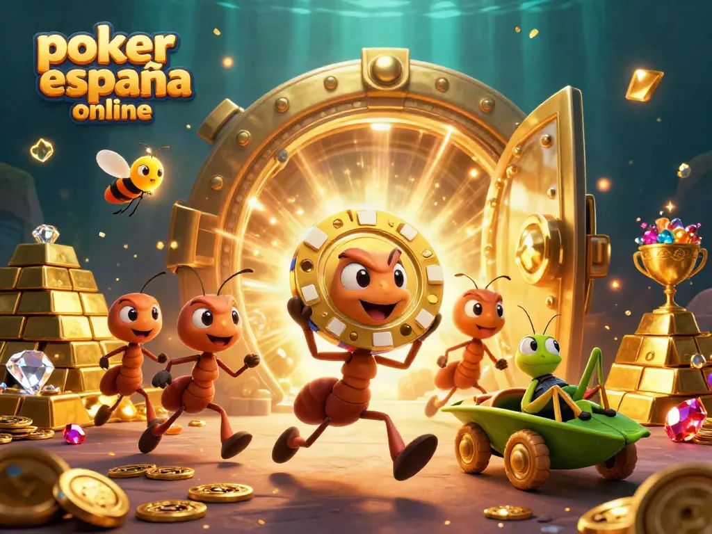 Los jugadores disfrutan de la acción del poker españa online con una escena vibrante y divertida.