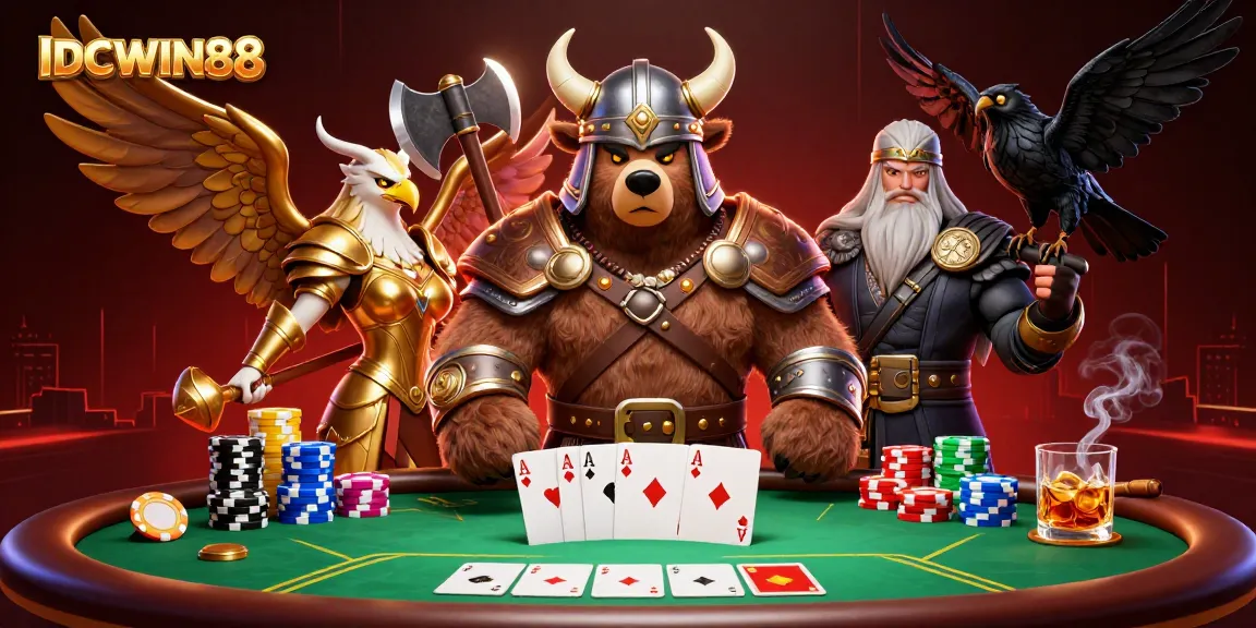 Engage with IDCWIN88: experience thrilling slot games against a vibrant 3D backdrop.