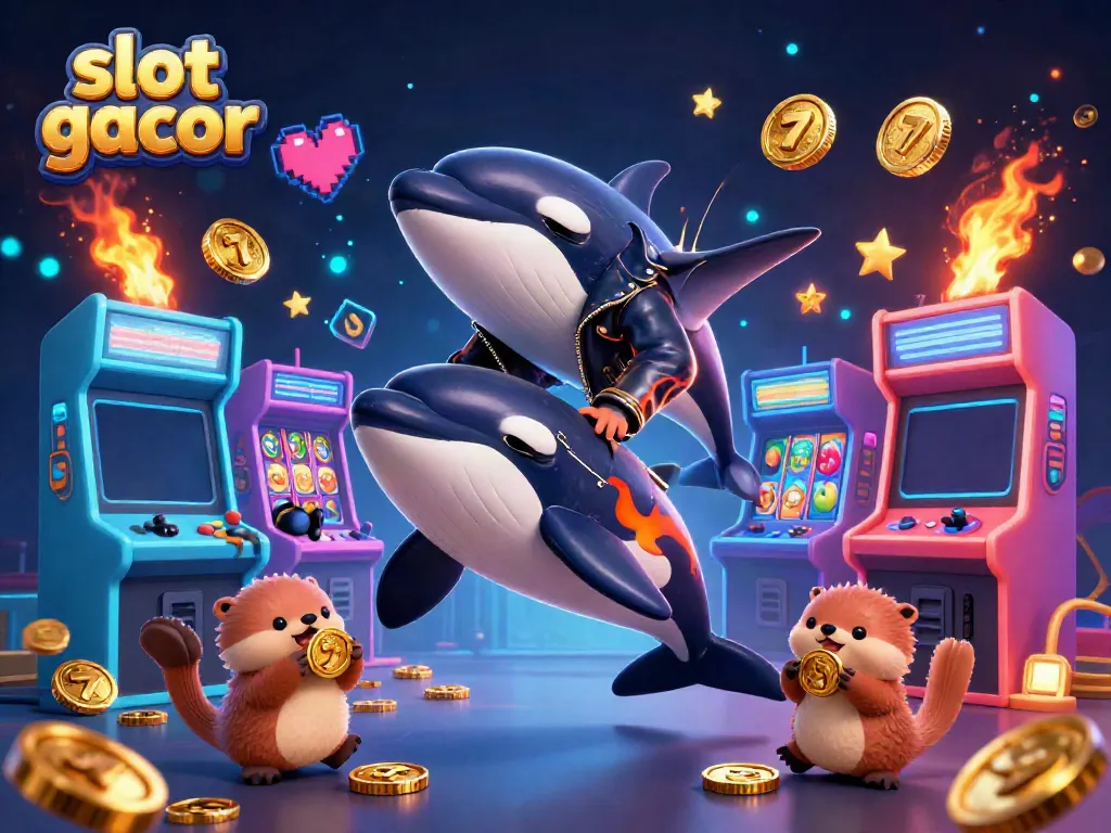 Experience engaging gameplay with slot gacor featuring playful 3D characters immersed in a vibrant casino scene.