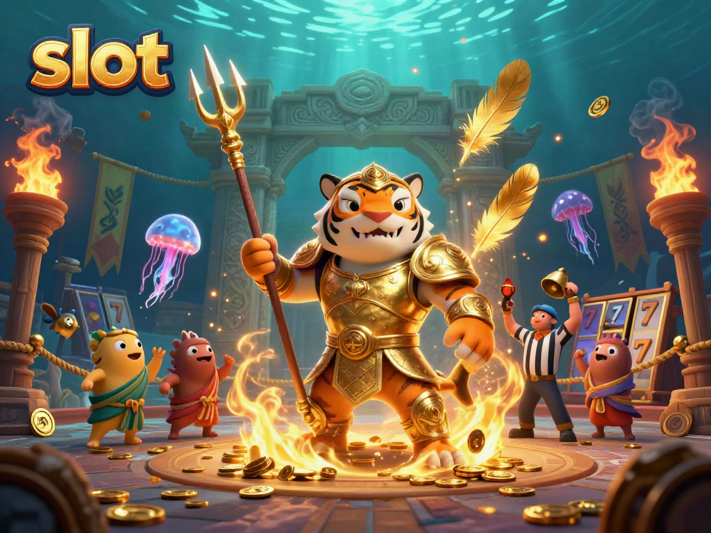 Experience thrilling slot adventures with an underwater colosseum featuring a gladiator shark.