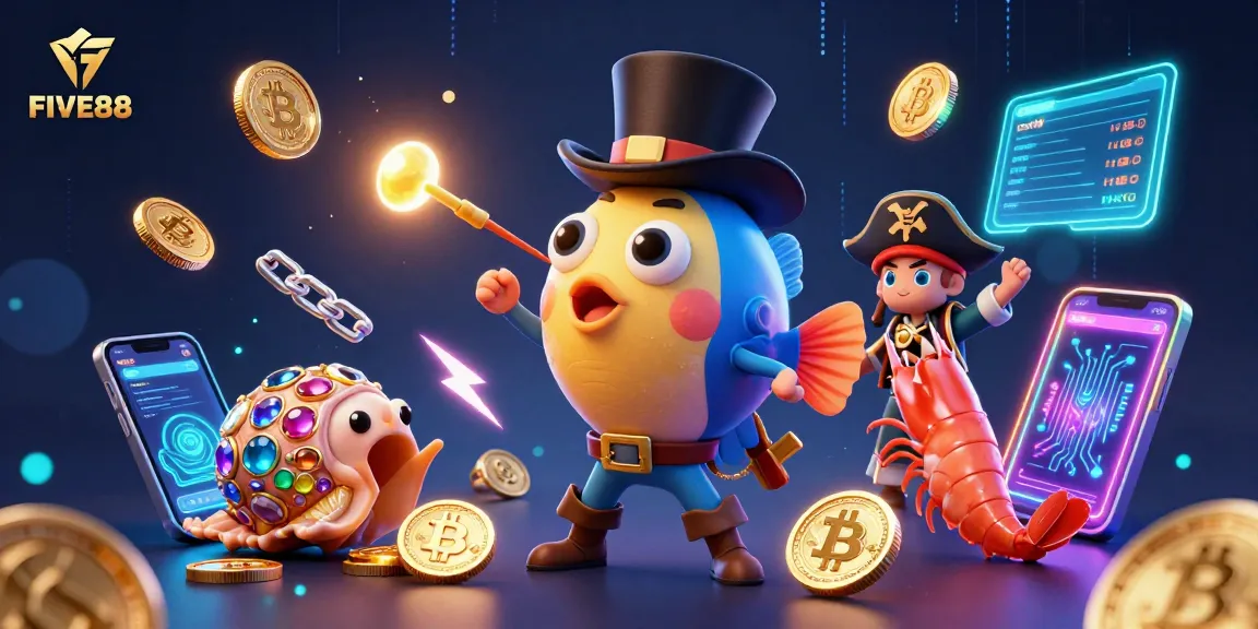 FIVE88 reveals the fun of deep-sea adventure with gold coins and crypto elements.