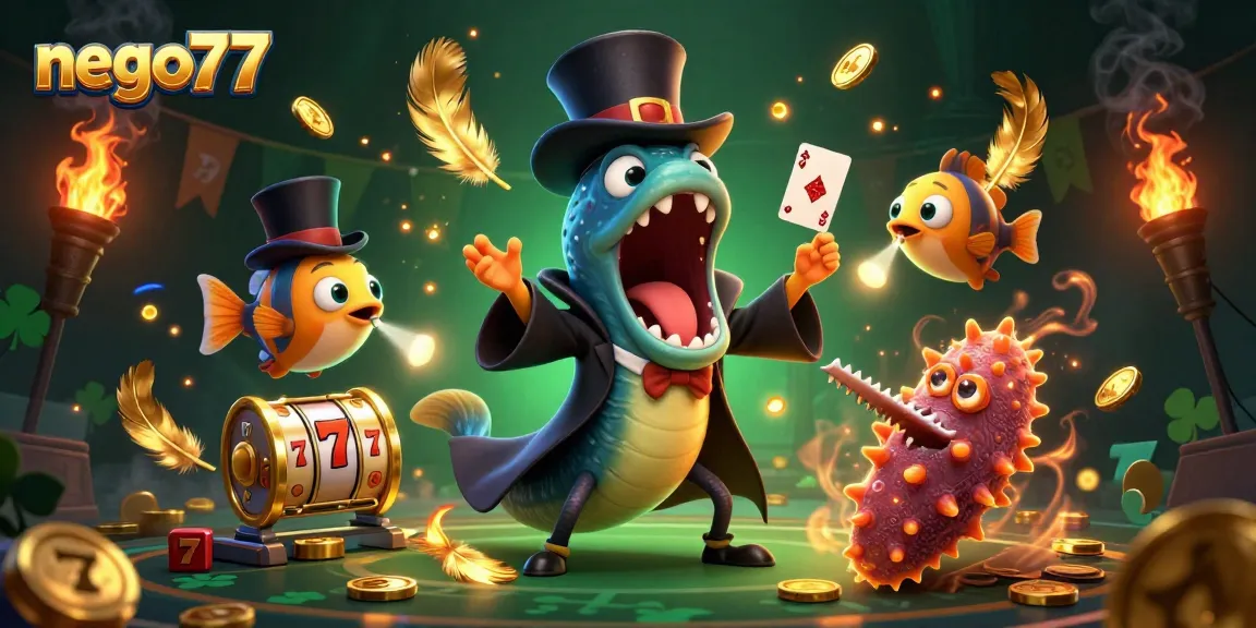 Negotiate your wins with nego77's exciting slots and games featuring a magical deep-sea scene.