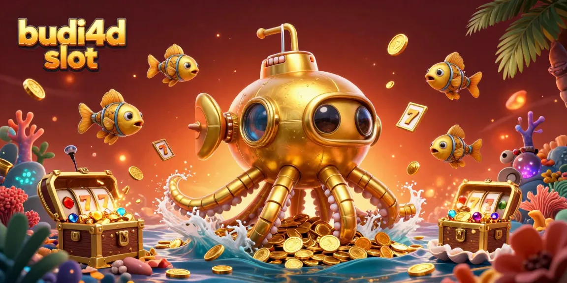 Experience thrilling wins with budi4d slot amidst a vibrant underwater treasure landscape.