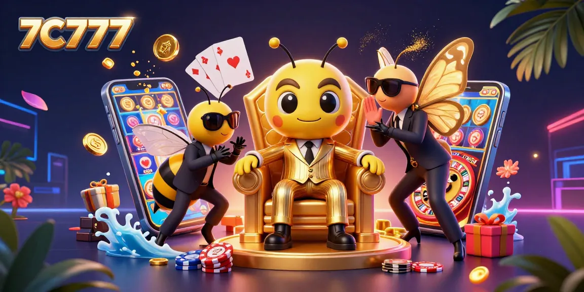Experience thrilling wins with 7C777's vibrant slot games and bonuses in a dynamic casino setting.