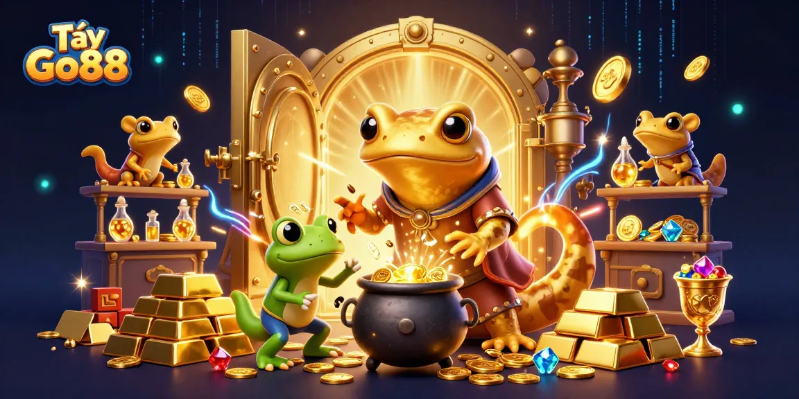 Tải Go88 and experience the magic of casino gaming with vibrant illustrations and gold treasures.