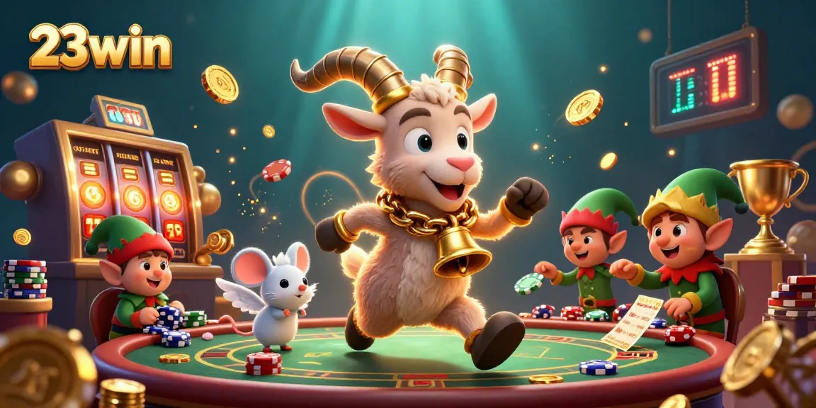 Experience thrilling gaming at 23win’s vibrant casino, with Krampus and elf gremlins in action!