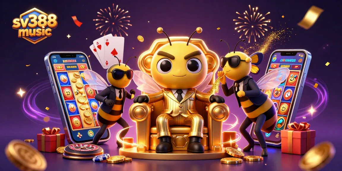 Experience the thrill of casino action with sv388 music's vibrant 3D illustration of a bumblebee mob boss.