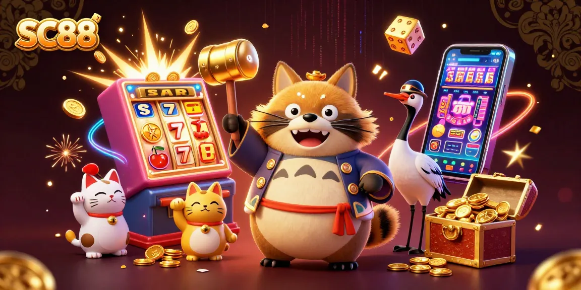 Enjoy the thrilling world of SC88 with vibrant casino characters and dynamic game elements.