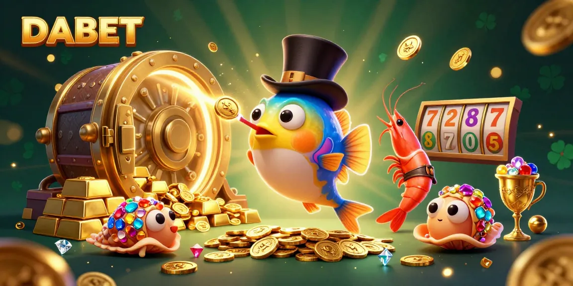 DABET invites players to win in a vibrant casino scene with anglerfish and pirate shrimp.