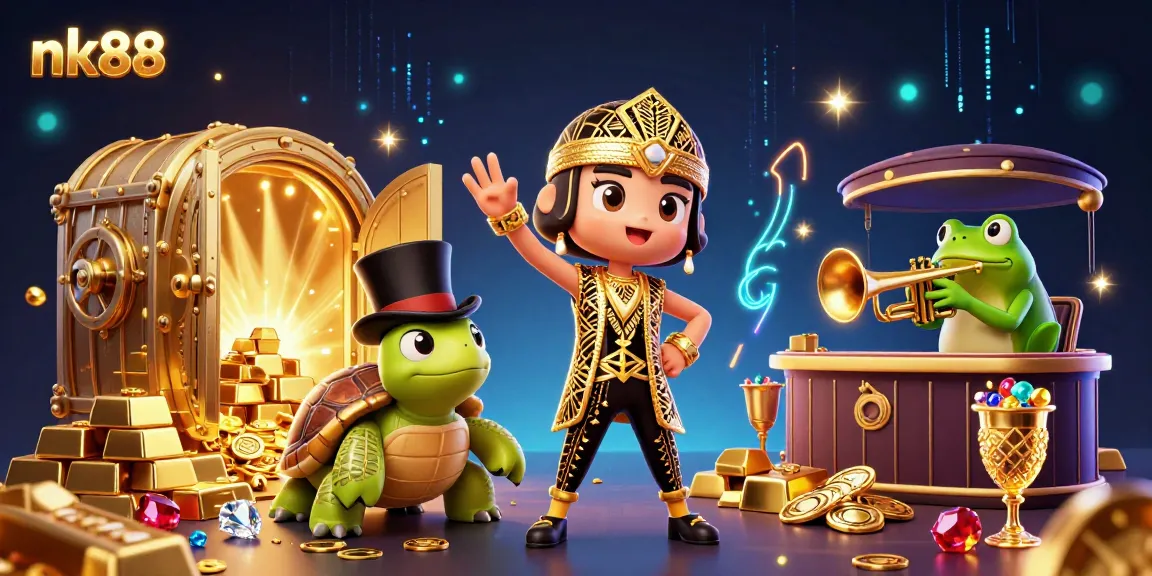 Experience winning chances with nk88 at an ultra-detailed 3D casino scene, showcasing vibrant gaming elements.