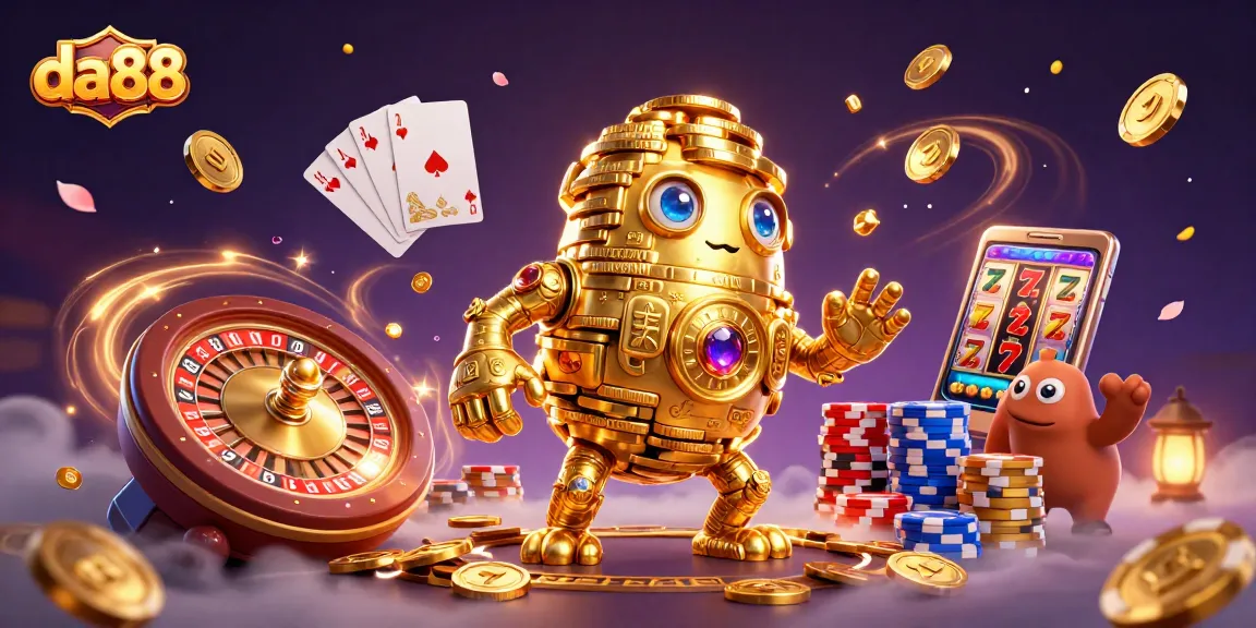 da88 brings excitement to online gaming with a vibrant 3D casino scene filled with action.