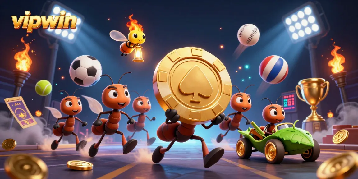 Experience exhilarating gaming action at vipwin with a heist scene featuring ants, firefly, and grasshopper.