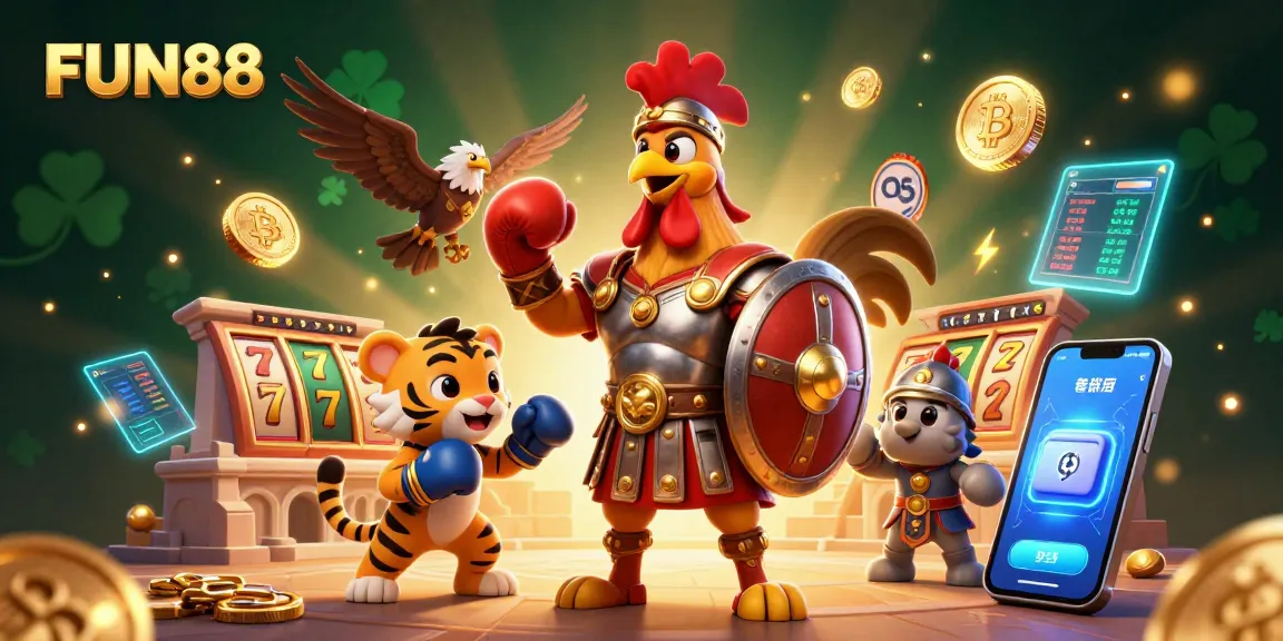 Experience the excitement at FUN88 with slots, jackpots, and vibrant 3D casino characters.