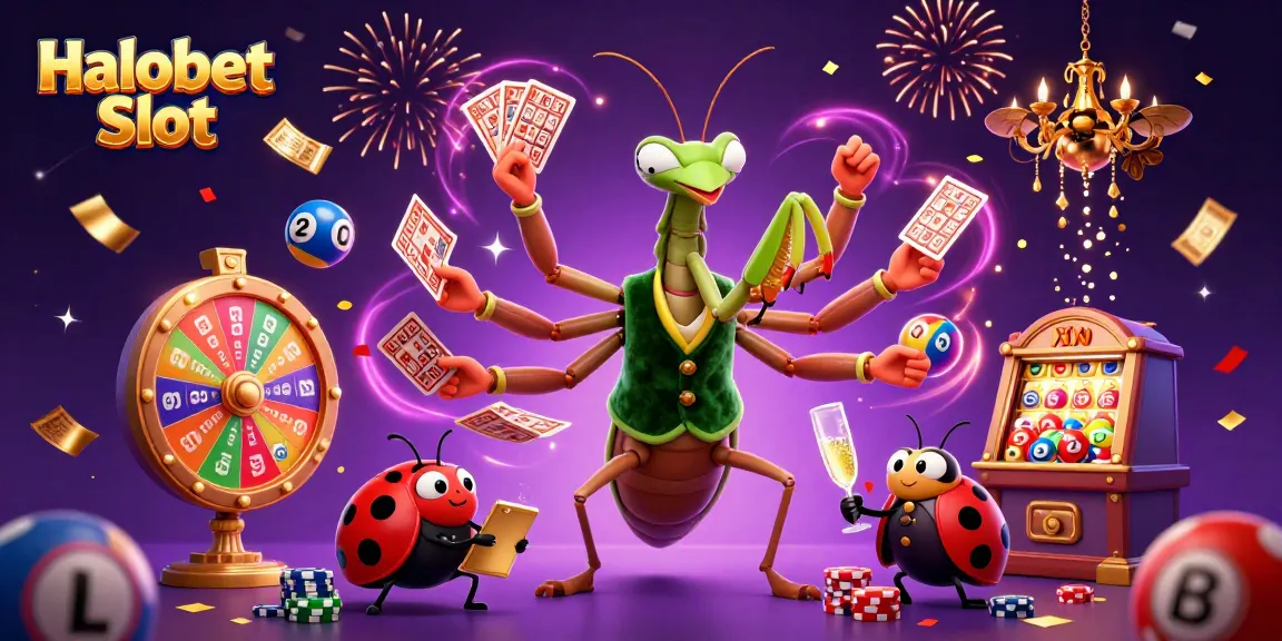 Experience the excitement of Halobet Slot with vibrant characters and dynamic casino elements.