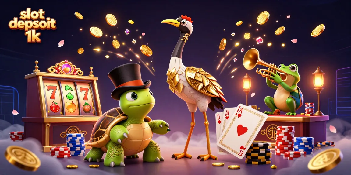 Join the excitement of slot depsoit 1k with a vibrant 3D scene of cartoon characters celebrating wins.