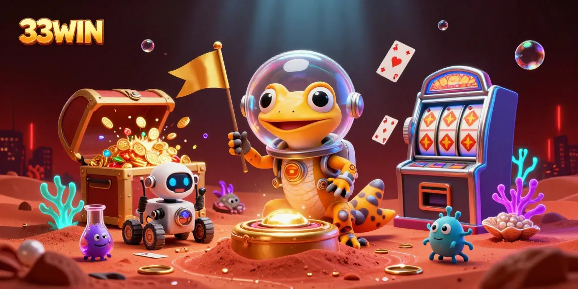33WIN showcases an exciting alien-themed casino adventure with vibrant game elements.