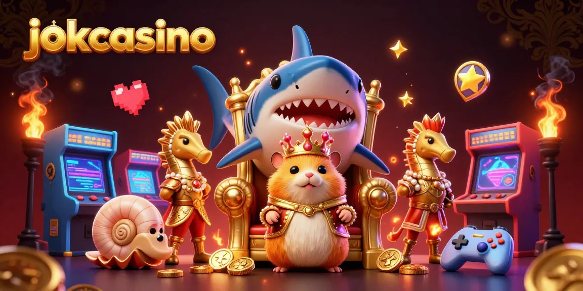 Experience the thrill of jokacasino, featuring a vibrant 3D scene with a hamster king and dynamic gaming elements.