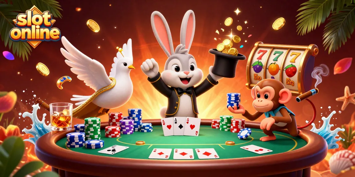 Engage in thrilling slot online action with a magician rabbit and exciting casino elements.