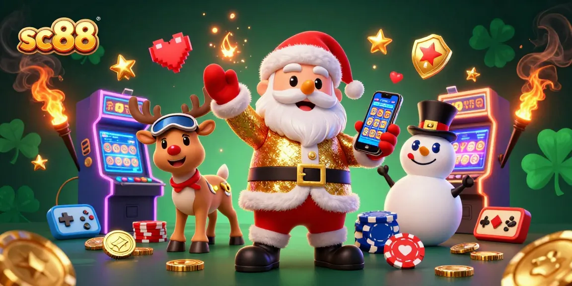 Watch Santa Claus celebrate with jackpot slots at sc88, surrounded by festive gaming elements.